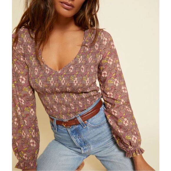 NWOT Nation ltd smocked bunny top, XS $188 E40 - Picture 1 of 7